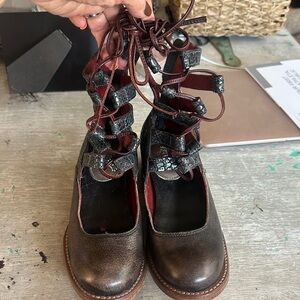 Freebird Women's Lace Up Boots in Black and Brown